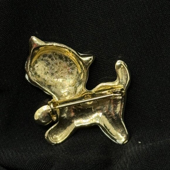 Animal Lover Vintage Pins Brooches Set of 3 - White Cat / Black‎ Rabbit / Deer - Picture 10 of 10